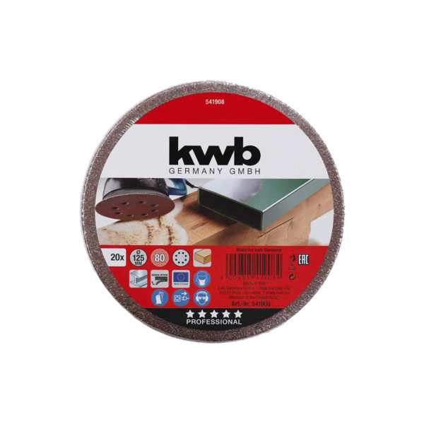 Disco Lija 125mm Grano 80 Mad/Met x20u KWB
