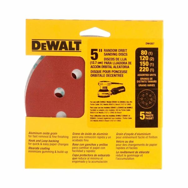 Set 5 lijas Dewalt DW4307 Grano surtido