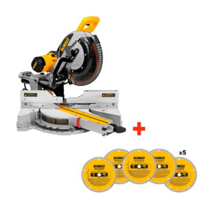 Sierra Ingleteadora 12 Telescópica 1675w Dewalt Dws780-b2 + 5 Disco de corte