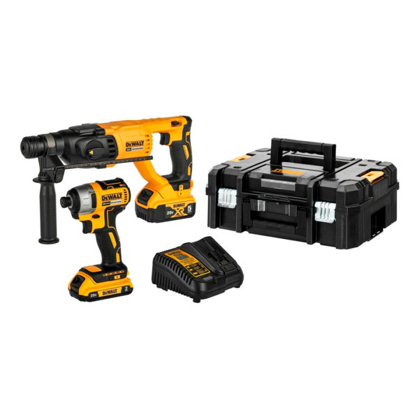 Kit Atornillador Impacto + Rotomartillo Dewalt DCK260D1P1T-B2