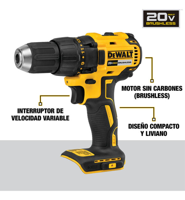 Kit Taladro Atornillador 1/2 20v Max Dewalt Dcd7771d1-b2