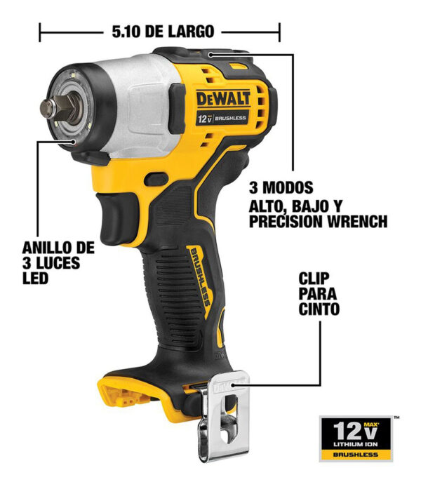 Llave De Impacto 3/8 12v Dewalt DCF902B-b3 – Sin Baterías