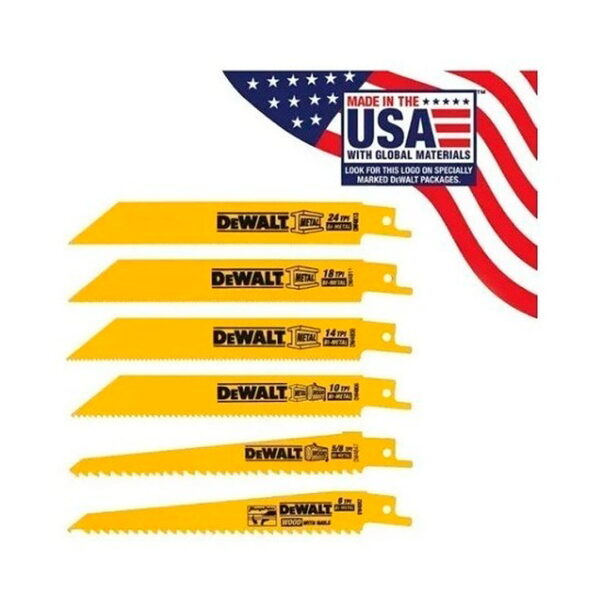 Set 6 Hojas De Sierra Sable Madera y Metal Dewalt Dw4856