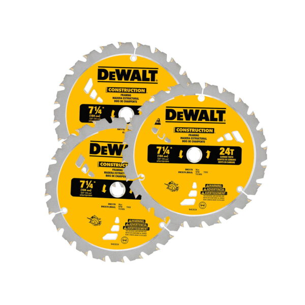 Pack 3 Discos Corte Madera 7-1/4' X 5/8' Dewalt Dw3578p3