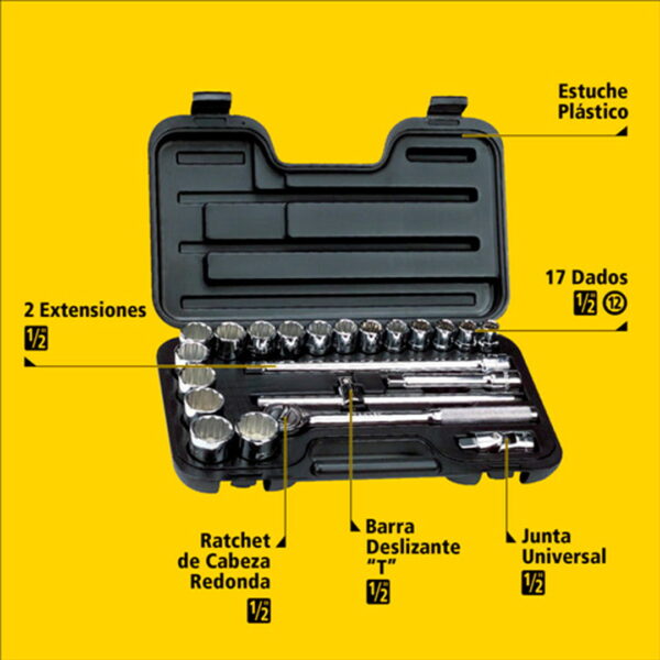 Juego De Dados 23pzs Mando 1/2 Stanley 86-531