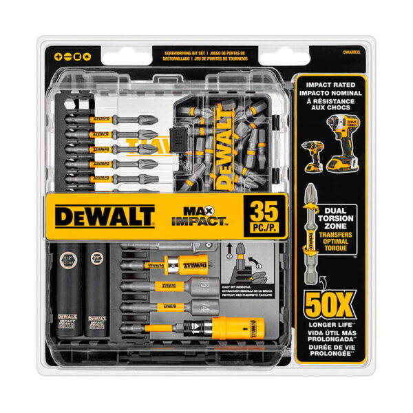 Set 35 Piezas Atornillar Max Impact Toughcase Dewalt Dwami35