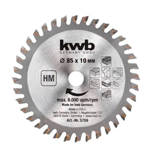 Set 3 mini Discos 85x10 mm KWB para mini sierra Einhell