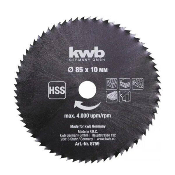 Set 3 mini Discos 85x10 mm KWB para mini sierra Einhell