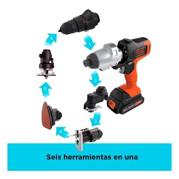 Herramienta Multipropósito 20v 6en1 Matrix MTX20K6A Black+decker