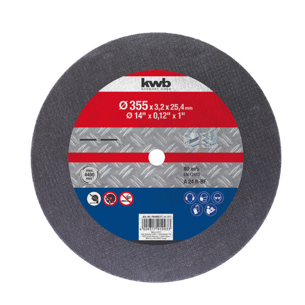 DISCO CORTE P/METAL 355X25,4MM KWB 791993