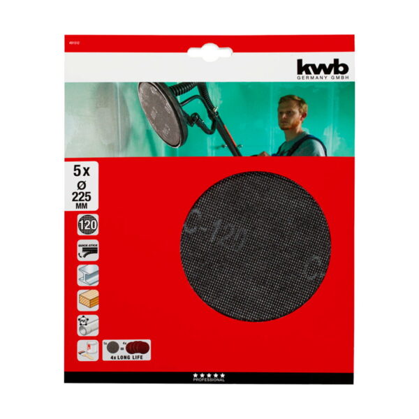 LIJA 5 DISCO 225MM GRANO 120 TC-DW225 KWB 491512