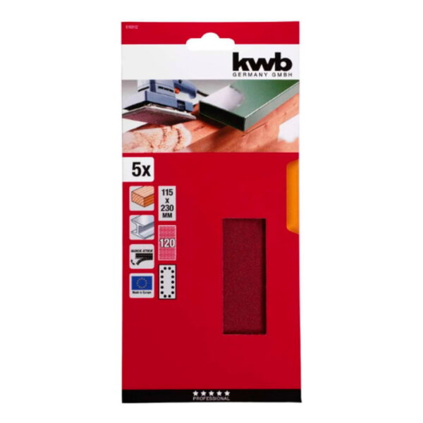 LIJA  115 X 230 MM GRANO 120 VELCRO KWB 818912
