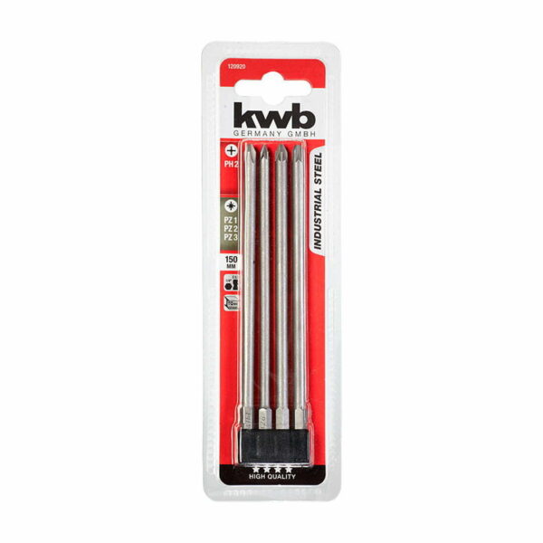 PUNTAS (4) PH2,PZ1,PZ2,PZ3 LARGO 150MM KWB 120920