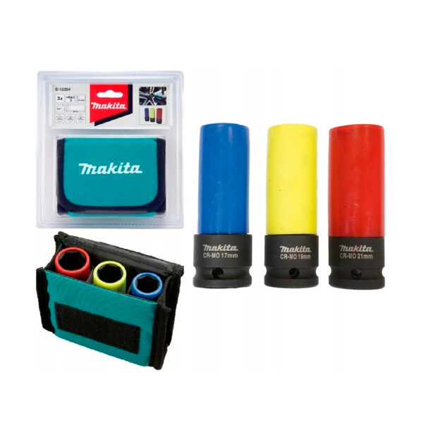 Set 3 Dados de Impacto Makita E-12354 - 17.19.21 x86mm toma de 1/2"