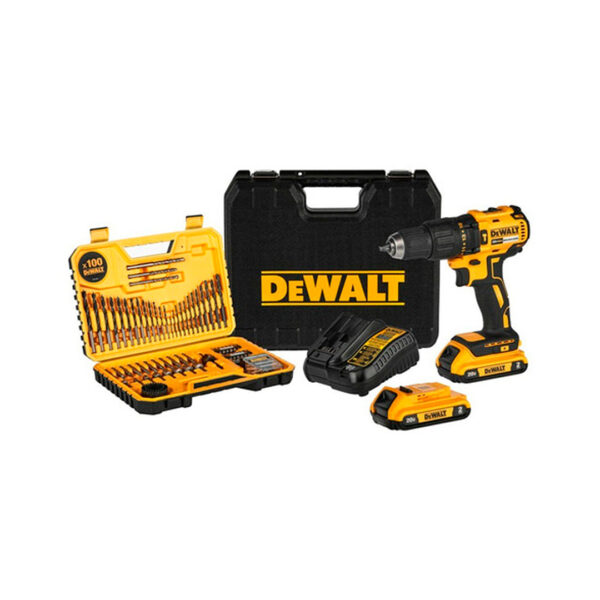 Kit Taladro Percutor Dewalt 20v BL DCD7781S2A + 100 Acc