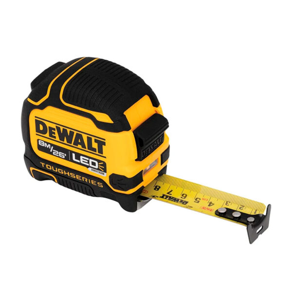 Huincha De Medir Dewalt luz LED TOUGHSERIES 8m/26 Dwht35268s
