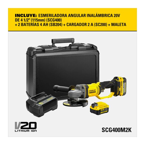 Kit Esmeril Inal. Fatmax Stanley SCG400M2K-B2