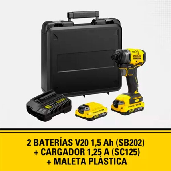 Kit Atornillador De Impacto V20 Fatmax Stanley Sbi810d2k-b2
