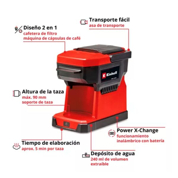 Cafetera Inal. EInhell TE-CF 18 - Sin Baterías