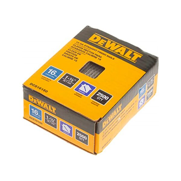 Clavo de acabado Dewalt 16ga 1-1/2" 2500un DCS16150