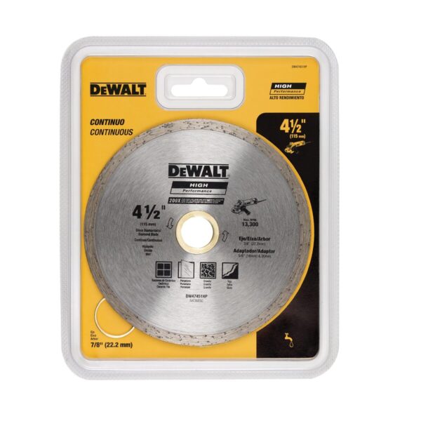 Disco Diamantado Continuo 4 1/2 Dewalt Dw47451hp