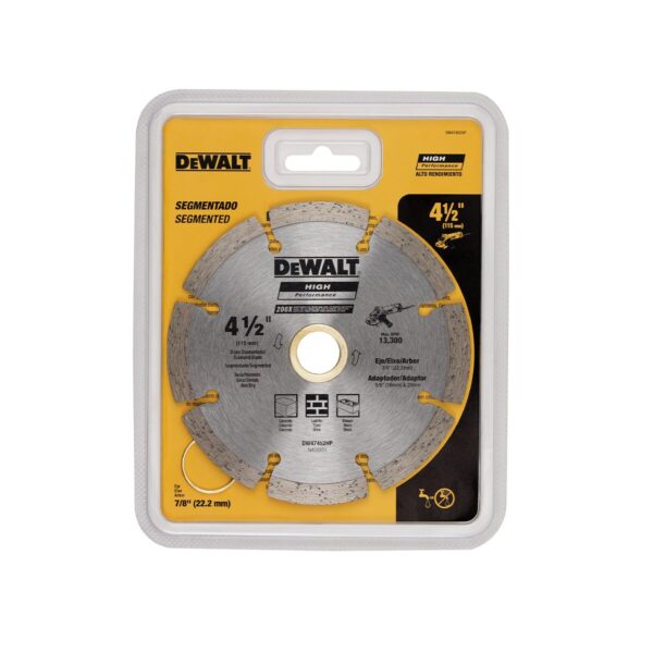 Disco Diamantado Segmentado Concreto 4 1/2 Dewalt Dw47452hp