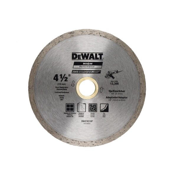 Disco Diamantado Continuo 4 1/2 Dewalt Dw47451hp