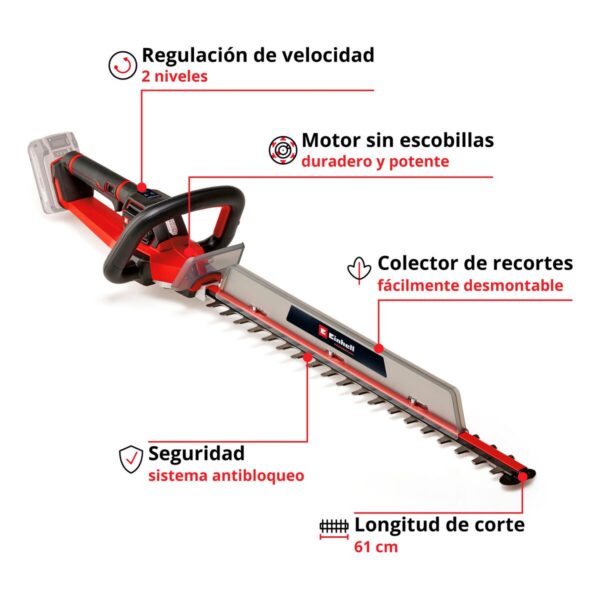 Cortasetos Inal. Einhell GP-CH 18/61 Li BL - Sin Baterías