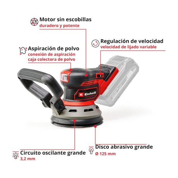 Lijadora Rotorbital Inal. EInhell Tp-rs 18/32 BL - Sin Baterías