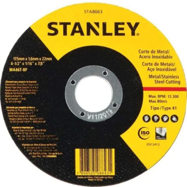 Esmeril Angular Stanley SG7115V10-B2C 4 1/2 7850w + 10 Discos