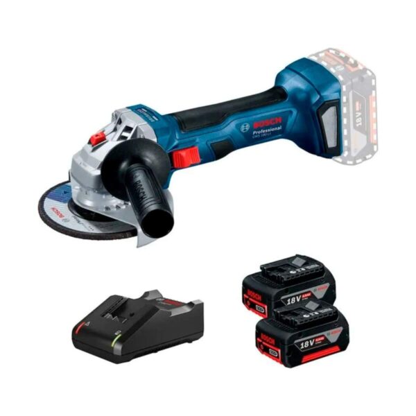 Kit Esmeril Inal. Bosch GWS 180 Li + 2 Bat 4 AH y Cargador